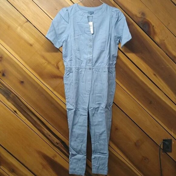 New! Democracy Stretch Twill Utility Belted Jumpsuit, Light Blue 2X NEW! - Picture 2 of 16